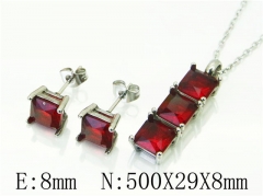 HY Wholesale Jewelry 316L Stainless Steel Earrings Necklace Jewelry Set-HY59S0108HBB