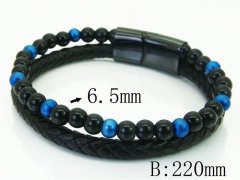 HY Wholesale Bracelets 316L Stainless Steel And Leather Jewelry Bracelets-HY23B0109HPZ