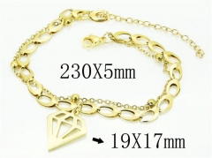 HY Wholesale Leather Bracelets 316L Stainless Steel Jewelry Bracelets-HY66B0037PLC