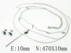 HY Wholesale Jewelry 316L Stainless Steel Earrings Necklace Jewelry Set-HY59S0161HHB