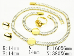 HY Wholesale Jewelry 316L Stainless Steel Earrings Necklace Jewelry Set-HY50S0167JLC