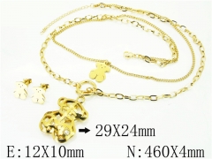 HY Wholesale Jewelry 316L Stainless Steel Earrings Necklace Jewelry Set-HY02S2861HOQ