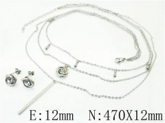 HY Wholesale Jewelry 316L Stainless Steel Earrings Necklace Jewelry Set-HY59S0155HHQ
