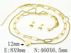 HY Wholesale Jewelry 316L Stainless Steel Earrings Necklace Jewelry Set-HY59S2254HLT