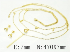 HY Wholesale Jewelry 316L Stainless Steel Earrings Necklace Jewelry Set-HY59S0207HJW