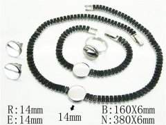 HY Wholesale Jewelry 316L Stainless Steel Earrings Necklace Jewelry Set-HY50S0165JIE
