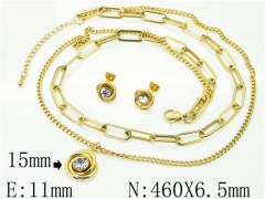 HY Wholesale Jewelry 316L Stainless Steel Earrings Necklace Jewelry Set-HY59S2256HLE