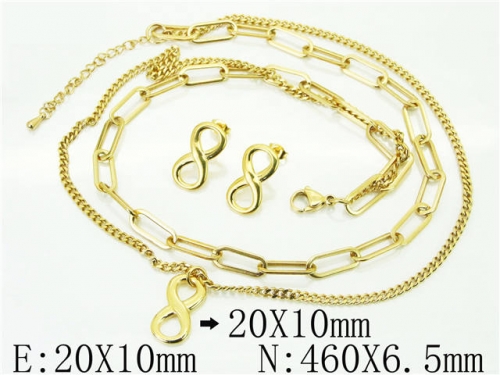 HY Wholesale Jewelry 316L Stainless Steel Earrings Necklace Jewelry Set-HY59S2251HLW