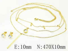 HY Wholesale Jewelry 316L Stainless Steel Earrings Necklace Jewelry Set-HY59S0196HJG
