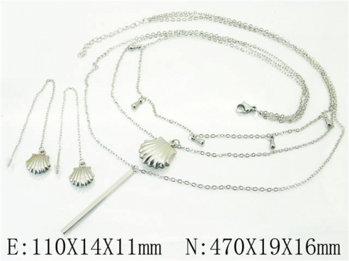 HY Wholesale Jewelry 316L Stainless Steel Earrings Necklace Jewelry Set-HY59S0170HHU