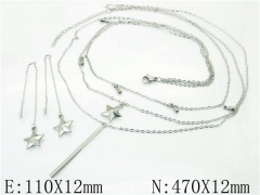 HY Wholesale Jewelry 316L Stainless Steel Earrings Necklace Jewelry Set-HY59S0177HHX