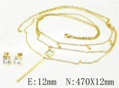 HY Wholesale Jewelry 316L Stainless Steel Earrings Necklace Jewelry Set-HY59S0194HJU