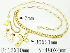 HY Wholesale Jewelry 316L Stainless Steel Earrings Necklace Jewelry Set-HY02S2864HOC