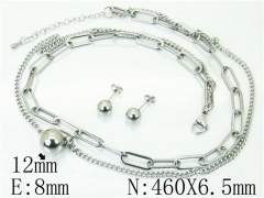 HY Wholesale Jewelry 316L Stainless Steel Earrings Necklace Jewelry Set-HY59S2218HJX