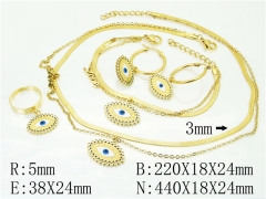 HY Wholesale Jewelry 316L Stainless Steel Earrings Necklace Jewelry Set-HY50S0149JCC