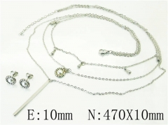 HY Wholesale Jewelry 316L Stainless Steel Earrings Necklace Jewelry Set-HY59S0166HHW