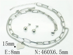 HY Wholesale Jewelry 316L Stainless Steel Earrings Necklace Jewelry Set-HY59S2210HJV