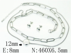 HY Wholesale Jewelry 316L Stainless Steel Earrings Necklace Jewelry Set-HY59S2226HJU