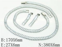 HY Wholesale Jewelry 316L Stainless Steel Earrings Necklace Jewelry Set-HY50S0163JIF