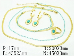 HY Wholesale Jewelry 316L Stainless Steel Earrings Necklace Jewelry Set-HY50S0147JVV
