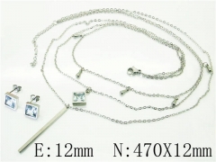 HY Wholesale Jewelry 316L Stainless Steel Earrings Necklace Jewelry Set-HY59S0165HHS
