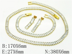 HY Wholesale Jewelry 316L Stainless Steel Earrings Necklace Jewelry Set-HY50S0164JLV