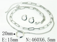 HY Wholesale Jewelry 316L Stainless Steel Earrings Necklace Jewelry Set-HY59S2233HJS