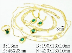 HY Wholesale Jewelry 316L Stainless Steel Earrings Necklace Jewelry Set-HY50S0148JBB