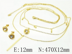 HY Wholesale Jewelry 316L Stainless Steel Earrings Necklace Jewelry Set-HY59S0203HJD