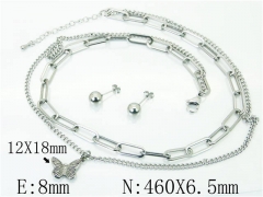 HY Wholesale Jewelry 316L Stainless Steel Earrings Necklace Jewelry Set-HY59S2215HJA