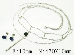 HY Wholesale Jewelry 316L Stainless Steel Earrings Necklace Jewelry Set-HY59S0154HHX
