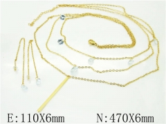 HY Wholesale Jewelry 316L Stainless Steel Earrings Necklace Jewelry Set-HY59S0188HJC