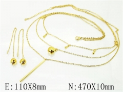 HY Wholesale Jewelry 316L Stainless Steel Earrings Necklace Jewelry Set-HY59S0183HJW