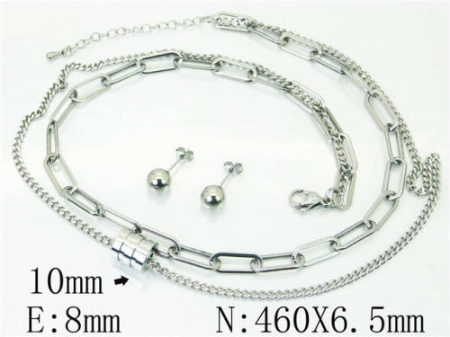 HY Wholesale Jewelry 316L Stainless Steel Earrings Necklace Jewelry Set-HY59S2213HJQ