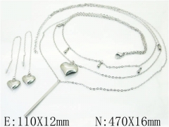 HY Wholesale Jewelry 316L Stainless Steel Earrings Necklace Jewelry Set-HY59S0173HHR