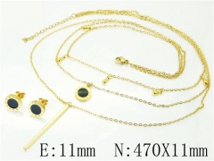 HY Wholesale Jewelry 316L Stainless Steel Earrings Necklace Jewelry Set-HY59S0206HJE