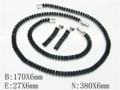 HY Wholesale Jewelry 316L Stainless Steel Earrings Necklace Jewelry Set-HY50S0161JIW