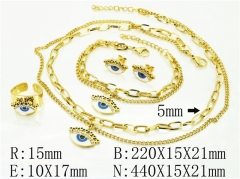 HY Wholesale Jewelry 316L Stainless Steel Earrings Necklace Jewelry Set-HY50S0150JGG