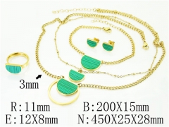HY Wholesale Jewelry 316L Stainless Steel Earrings Necklace Jewelry Set-HY50S0157JEE