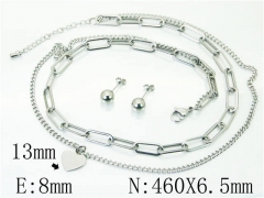 HY Wholesale Jewelry 316L Stainless Steel Earrings Necklace Jewelry Set-HY59S2209HJB