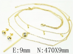 HY Wholesale Jewelry 316L Stainless Steel Earrings Necklace Jewelry Set-HY59S0202HJS