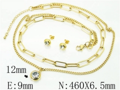 HY Wholesale Jewelry 316L Stainless Steel Earrings Necklace Jewelry Set-HY59S2255HLR