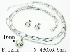 HY Wholesale Jewelry 316L Stainless Steel Earrings Necklace Jewelry Set-HY59S2222HJG