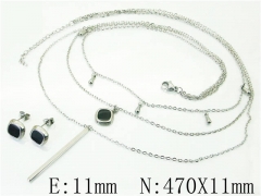 HY Wholesale Jewelry 316L Stainless Steel Earrings Necklace Jewelry Set-HY59S0158HHX