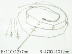 HY Wholesale Jewelry 316L Stainless Steel Earrings Necklace Jewelry Set-HY59S0180HHW