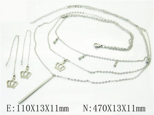 HY Wholesale Jewelry 316L Stainless Steel Earrings Necklace Jewelry Set-HY59S0174HHB