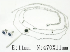 HY Wholesale Jewelry 316L Stainless Steel Earrings Necklace Jewelry Set-HY59S0163HHF