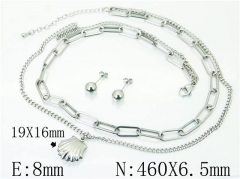 HY Wholesale Jewelry 316L Stainless Steel Earrings Necklace Jewelry Set-HY59S2214HJW