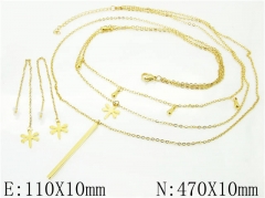 HY Wholesale Jewelry 316L Stainless Steel Earrings Necklace Jewelry Set-HY59S0189HJB