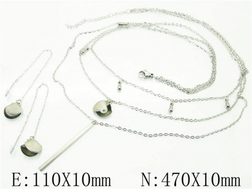 HY Wholesale Jewelry 316L Stainless Steel Earrings Necklace Jewelry Set-HY59S0169HHR